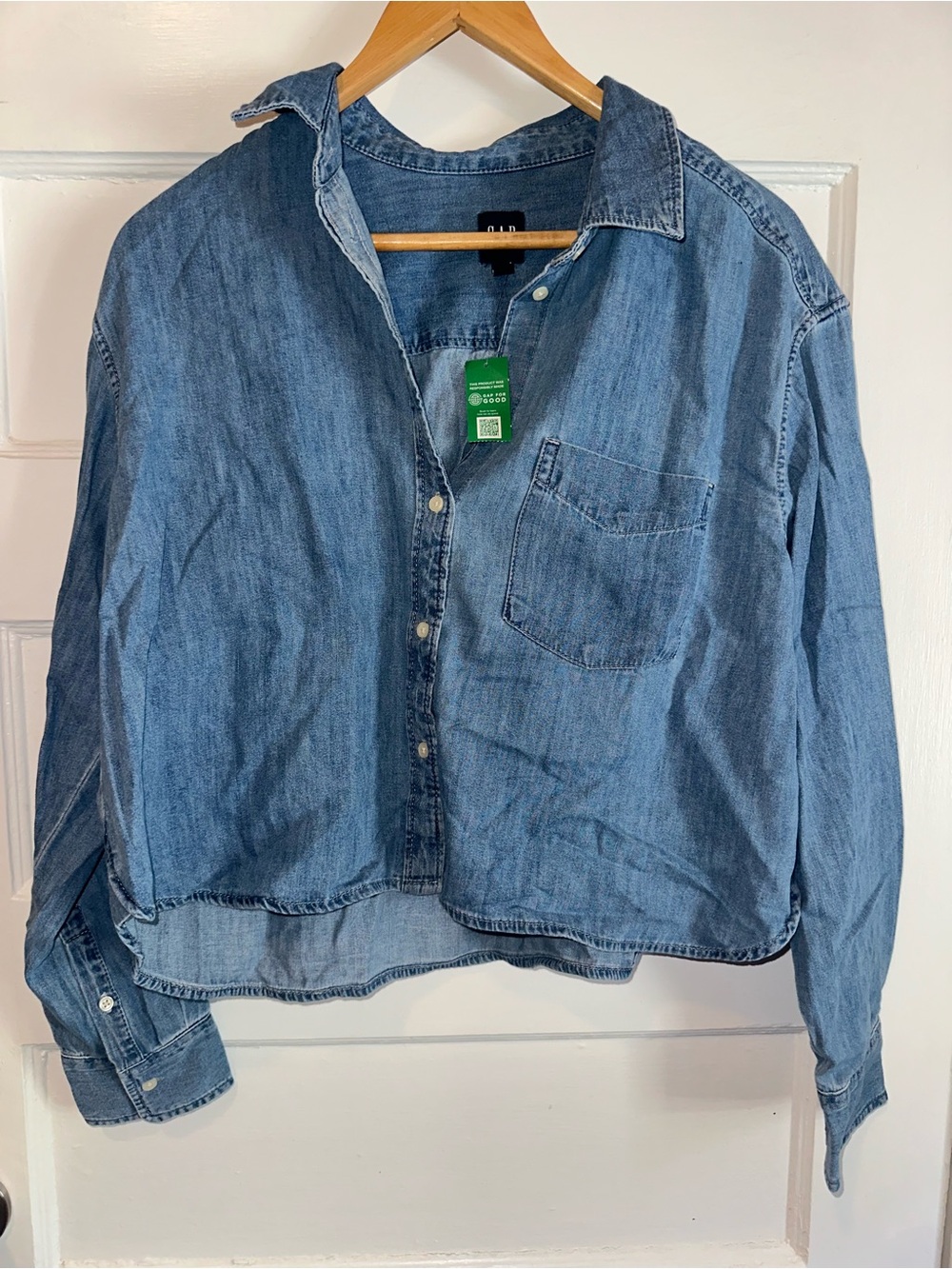 Blue Light Denim Button-Up Shirt